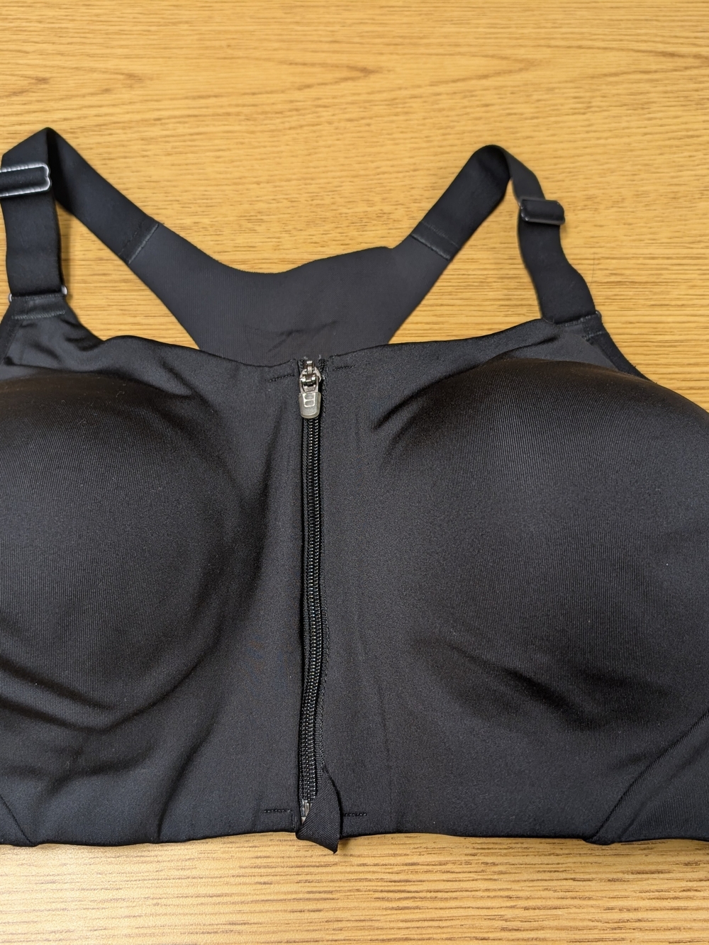 all in motion Black Front-Zip High-Impact Sports Bra